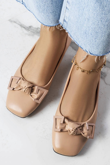 Ballerines beiges avec noeud Tabitha 2