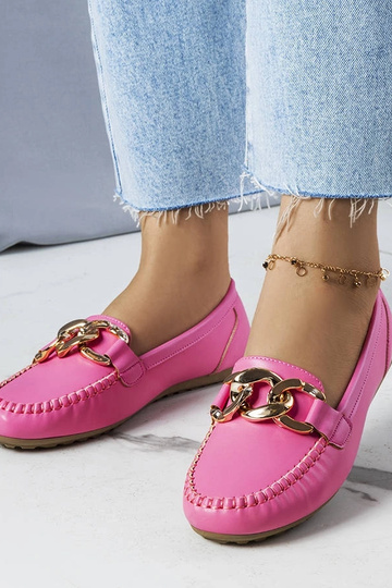 Mocassins roses avec chaîne Norma