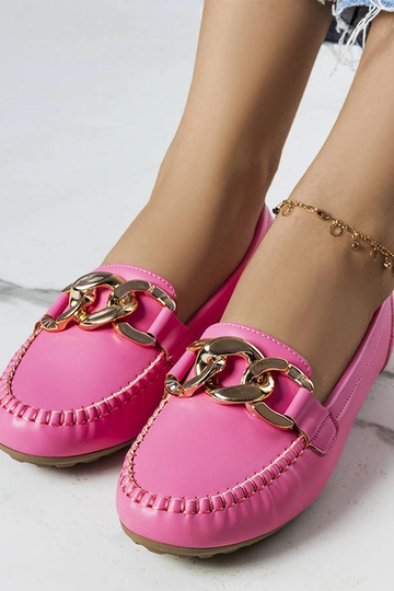 Mocassins roses avec chaîne Norma 2