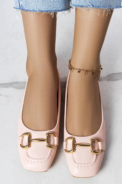 Ballerines roses à décor doré Iris