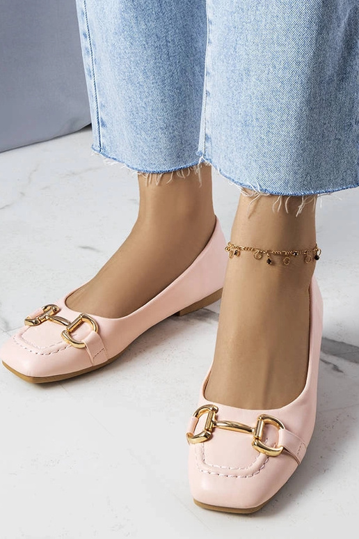 Ballerines roses à décor doré Iris