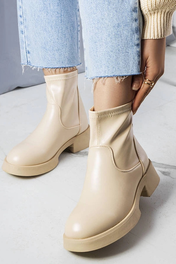 Bottines classiques Victoire beiges 2