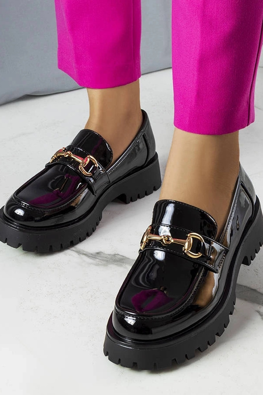 Mocassins laqués noirs Simard Mocassins laqués noirs Simard