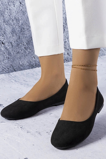 Ballerines noires avec semelle intérieure en cuir Lespérance