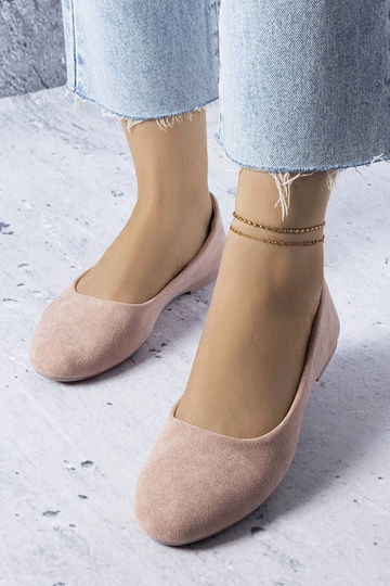 Ballerines roses avec semelle intérieure en cuir Lespérance