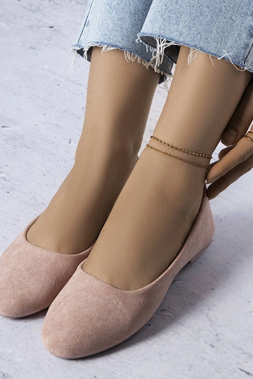 Ballerines roses avec semelle intérieure en cuir Lespérance 2