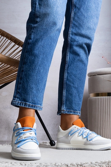 Baskets grises pour femmes lacets bleus Arcobaleno 2