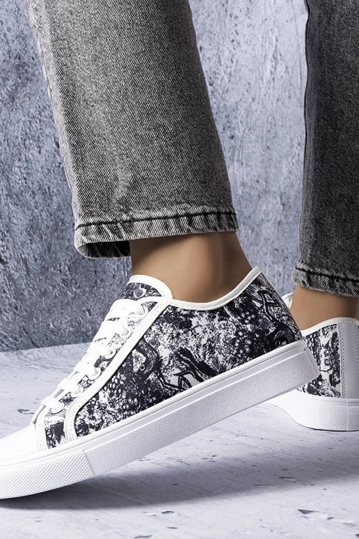 Baskets en tissu Aucoin noir et blanc Baskets en tissu Aucoin noir et blanc