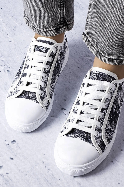 Baskets en tissu Aucoin noir et blanc Baskets en tissu Aucoin noir et blanc