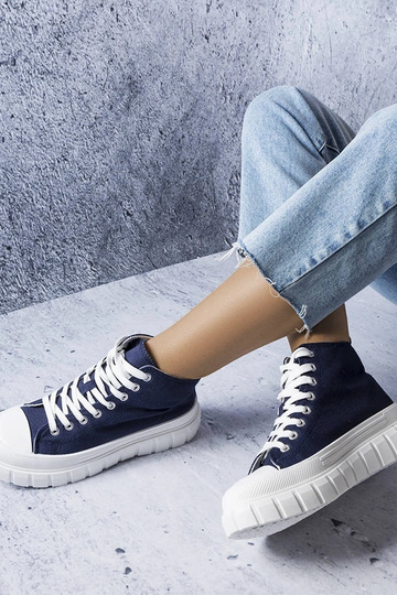 Baskets montantes Couet bleu marine 2