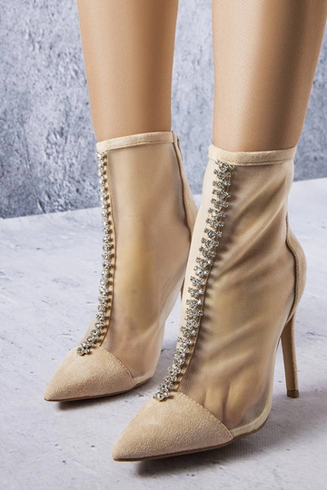 Bottines sable avec zircons, « Veilleux »