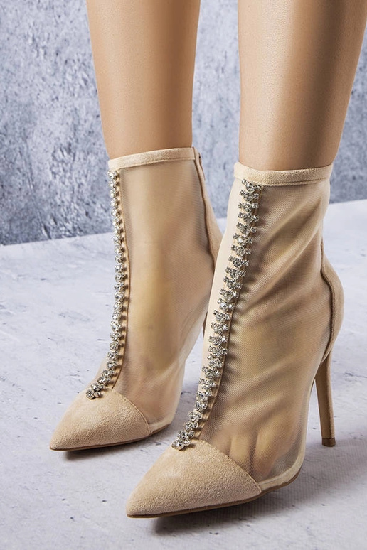Bottines sable avec zircons, «...