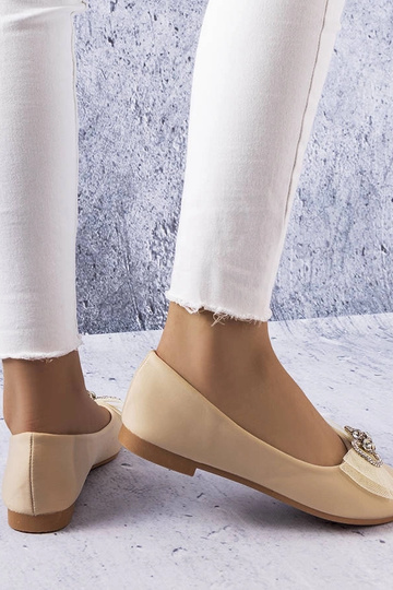 Ballerines beiges avec noeud et zircons LaGarde 2