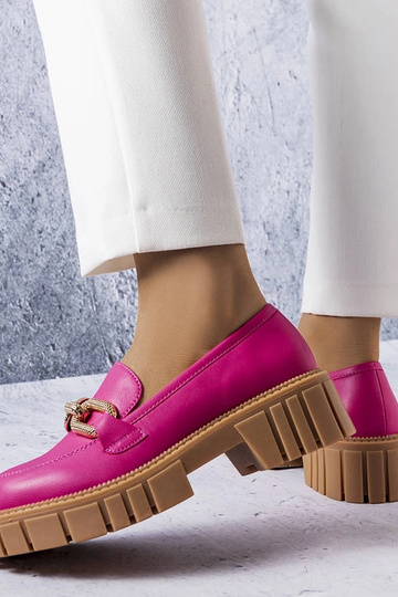 Mocassins rose avec décoration dorée, « Adriney » 2