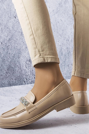 Mocassins beiges avec zircons Colette 2