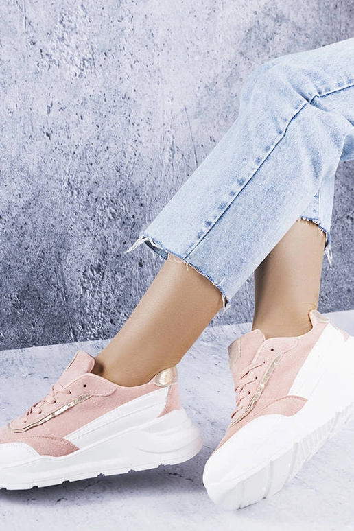 Baskets en simili daim roses Dupuis