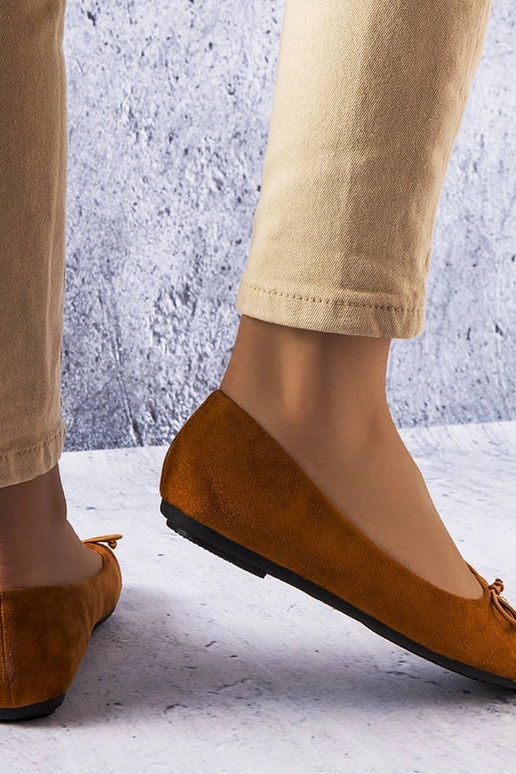 Ballerines à bout verni marron Simard