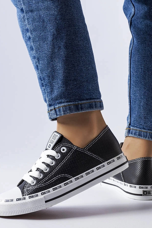 Baskets noires ajourées Big Star... Baskets noires ajourées Big Star...