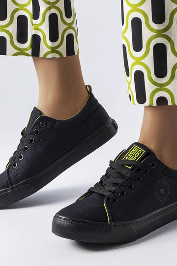 Baskets en tissu noir Big...