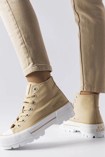 Baskets montantes pour femme Big Star beige LL274160 2