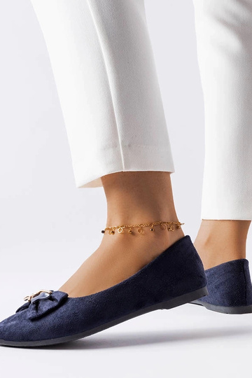 Ballerines bleu marine ornées d'un noeud Jetté 2