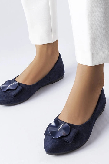 Ballerines bleu marine ornées de zircons Rémy