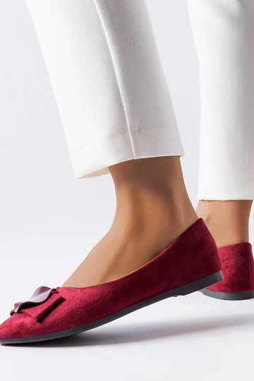 Ballerines bordeaux ornées de zircons Rémy 2