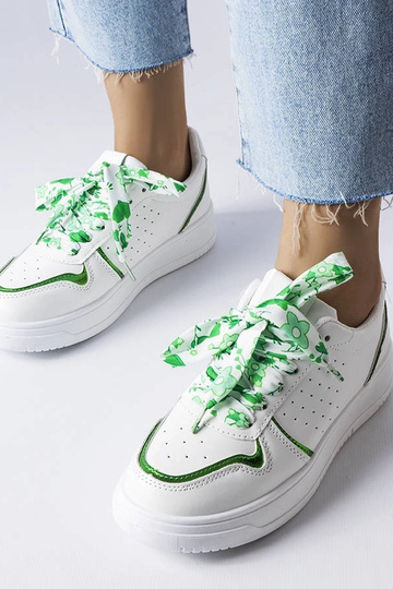 Baskets blanches nouées avec ruban Pryor