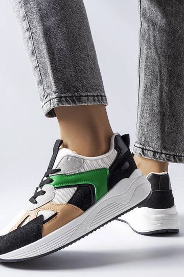 Baskets sportives noires en matériaux variés, « Riel » 2