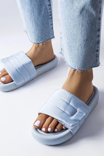 Tongs bleues à fermeture velcro Aleron