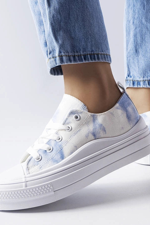 Baskets Rocheleau blanches et bleues