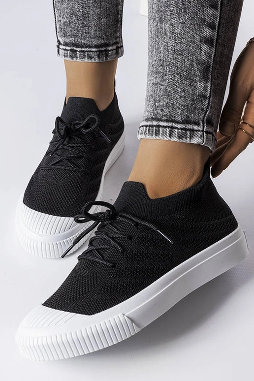 Baskets en tissu stretch noir Polaire Baskets en tissu stretch noir Polaire