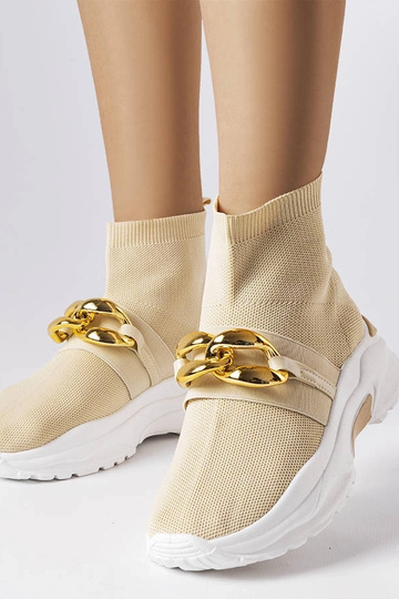 Baskets beiges à chaîne...