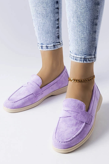 Mocassins Ferragus en daim écologique violet