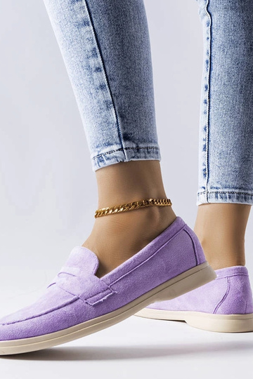 Mocassins Ferragus en daim écologique violet 2