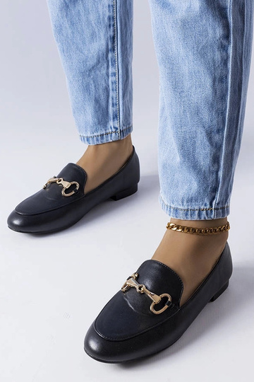 Mocassins noirs à boucle Philip
