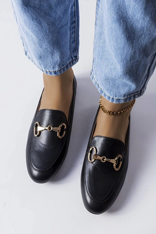 Mocassins noirs à boucle Philip