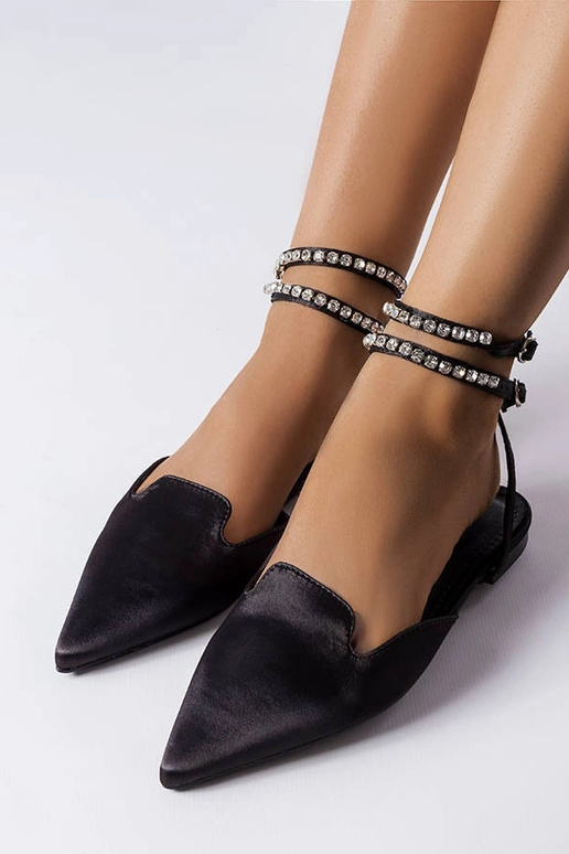 Sandales en satin noir Hewes