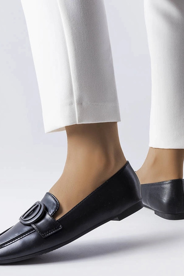 Mocassins noirs à boucle Poissonnier 2