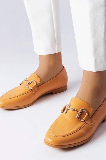 Mocassins bruns à talon plat, « Jomphe »