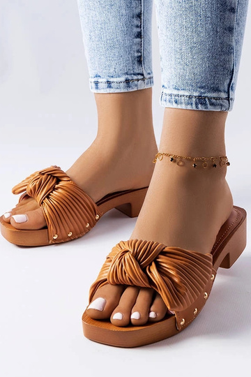 Mules à talon bas marron de Rochefort