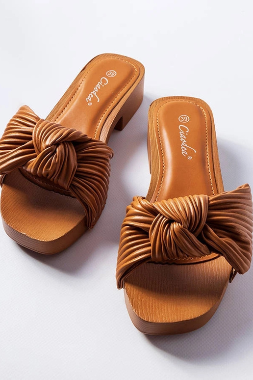 Mules à talon bas marron de Rochefort