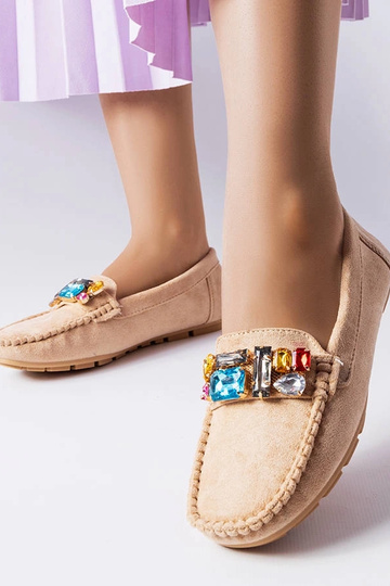 Mocassins beiges avec semelle intérieure en cuir Bertrand