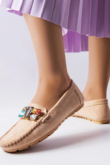 Mocassins beiges avec semelle intérieure en cuir Bertrand 2
