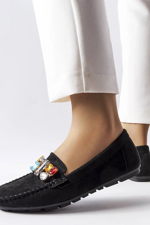 Mocassins noirs avec semelle en cuir,...