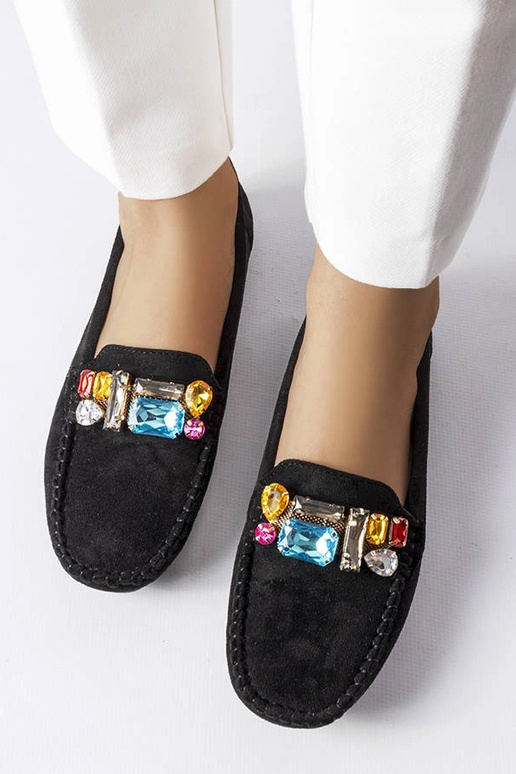 Mocassins noirs avec semelle en cuir,...