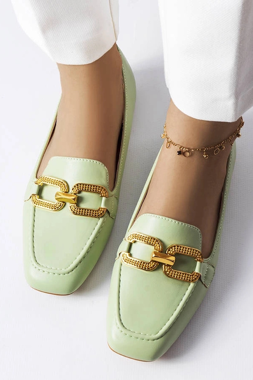 Mocassins verts à boucle Rousseau Mocassins verts à boucle Rousseau