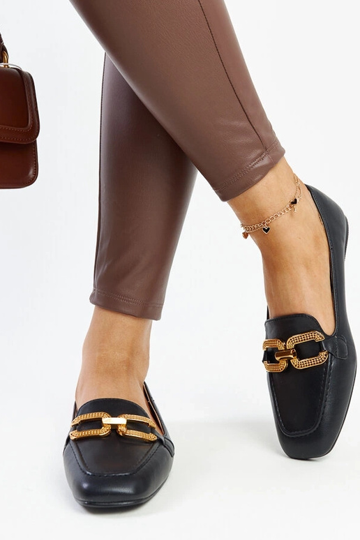 Mocassins noirs avec boucle Rousseau Mocassins noirs avec boucle Rousseau