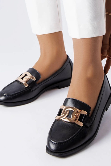 Mocassins à boucle Henrique noirs