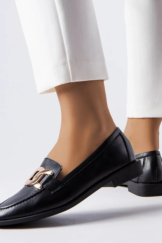 Mocassins à boucle Henrique noirs Mocassins à boucle Henrique noirs